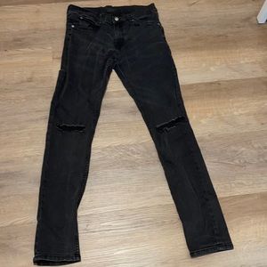 Cheap Monday destroyed black jeans 30/32hole in knees
